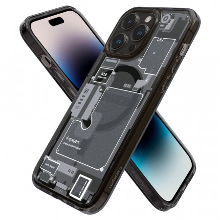 Оригинален гръб SPIGEN Ultra Hybrid MagSafe - iPhone 14 Pro сив
