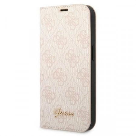 Оригинален калъф тип книга GUESS 4G Vintage Gold Logo GUBKP14MHG4SHP - iPhone 14 Plus розов