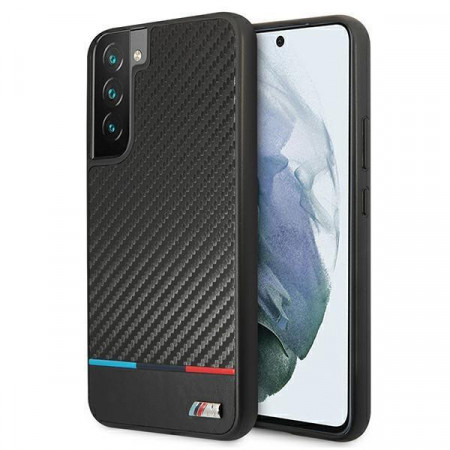 Оригинален твърд гръб BMW M Collection Triangles BMHCS22MPUCARTCBK - Samsung Galaxy S22+ черен