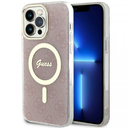 Оригинален твърд гръб GUESS 4G GUHMP14XH4STP - iPhone 14 Pro Max розов