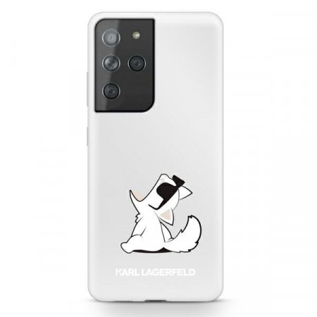 Оригинален твърд гръб KARL LAGERFELD Choupette Fun KLHCS21LCFNRC - Samsung Galaxy S21 Ultra 5G прозрачен