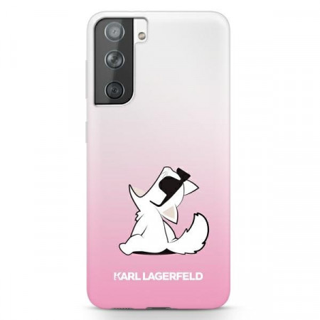Оригинален твърд гръб KARL LAGERFELD Choupette Fun KLHCS21MCFNRCPI - Samsung Galaxy S21+ 5G розов