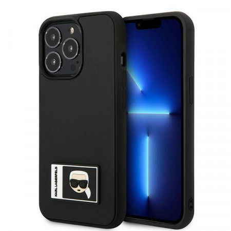 Оригинален твърд гръб KARL LAGERFELD Ikonik Patch KLHCP13L3DKPK - iPhone 13 Pro черен