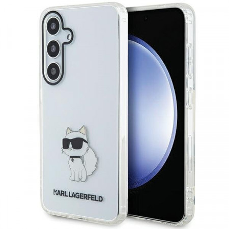 Оригинален твърд гръб KARL LAGERFELD IML Choupette KLHCS24MHNCHTCT - Samsung Galaxy S24+ прозрачен