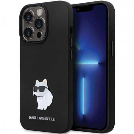 Оригинален твърд гръб KARL LAGERFELD Silicone C Metal Pin KLHCP13LSMHCNPK - iPhone 13 Proчерен - Img 1