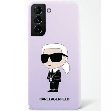 Оригинален твърд гръб KARL LAGERFELD Silicone Ikonik KLHCS23MSNIKBCU - Samsung Galaxy S23+ лилав