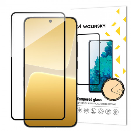 Плосък закален стъклен протектор 9H WOZINSKY - Xiaomi 13 с черна рамка