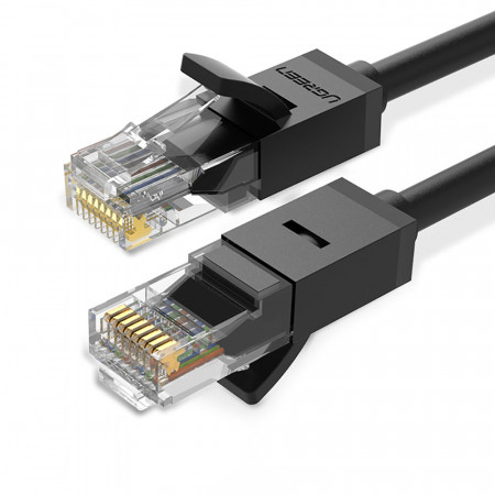 Плосък интернет кабел UGREEN LAN cat.6 10m черен (NW102)