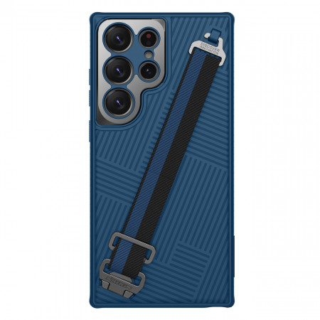 Подсилен гръб с каишка за китка Nillkin Strap - Samsung Galaxy S23 Ultra син