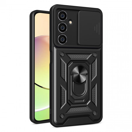 Подсилен гръб Hybrid Armor Camshield с подвижно покритие за камерата и стойка - Samsung M54 черен