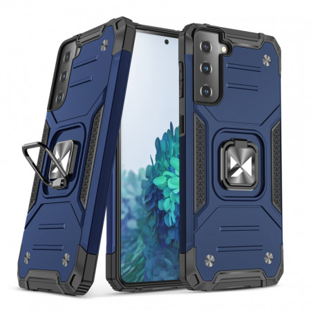 Подсилен гръб WOZINSKY Ring Armor със стойка - Samsung Galaxy S22 син