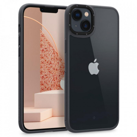 Прозрачен гръб с рамка CASEOLOGY Skyfall - iPhone 14 Plus черен мат