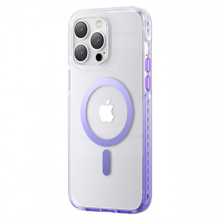 Прозрачен гръб с рамка KINGXBAR PQY Ice Crystal MagSafe - iPhone 14 Plus лилав