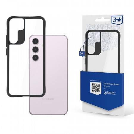 Прозрачен гръб с черна рамка 3mk Satin Armor+ - Samsung Galaxy S24+ прозрачен