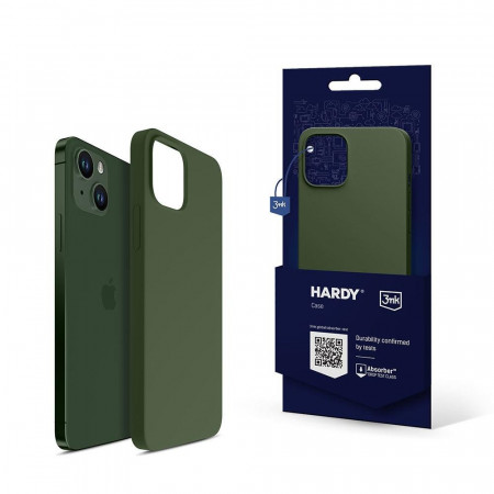 Силиконов гръб 3mk Hardy Silicone MagSafe - iPhone 15 тъмнозелен