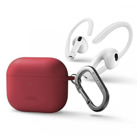 Силиконов калъф за слушалки UNIQ Nexo - AirPods 3 + куки корал