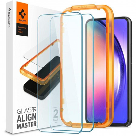 2 бр. закален стъклен протектор SPIGEN Align Master TR с инструмент за поставяне - Samsung Galaxy A54 5G прозрачен