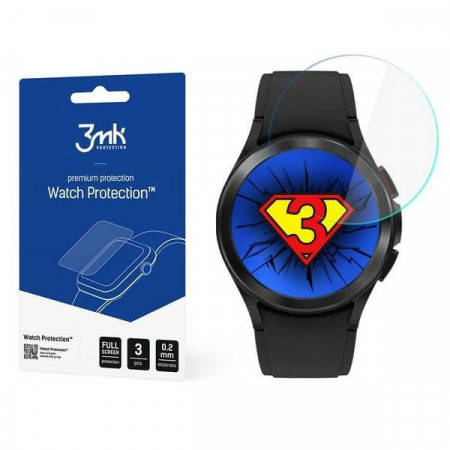 3 бр. гъвкав протектор с пълно покритие 3mk Watch Protection v. Flexible Glass Lite - Samsung Galaxy Watch4 Classic 46mm
