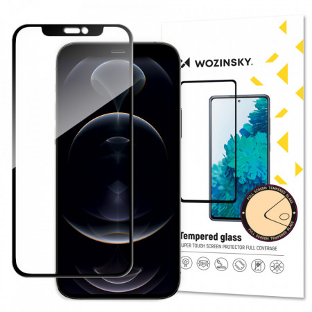 5D Full Glue закален стъклен протектор с пълно покритие WOZINSKY - iPhone 13 Pro Max / 14 Plus с черна рамка