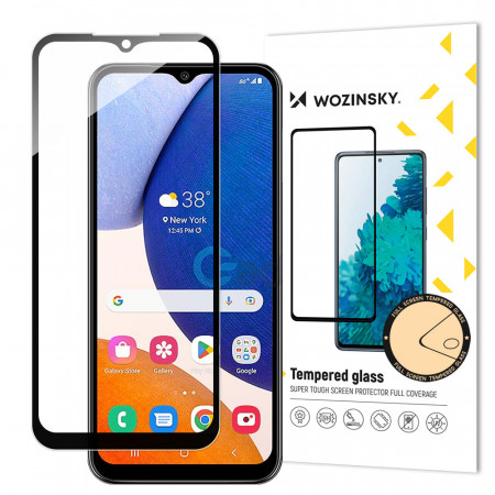 5D Full Glue закален стъклен протектор с пълно покритие WOZINSKY - Samsung Galaxy A14 / A14 5G 9с черна рамка