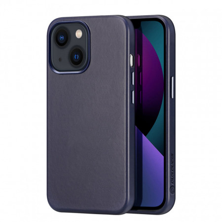 Гръб от естествена кожа DUX DUCIS Naples MagSafe - iPhone 13 Pro Max син