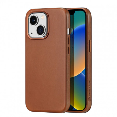 Гръб от естествена кожа DUX DUCIS Naples MagSafe - iPhone 14 Plus кафяв