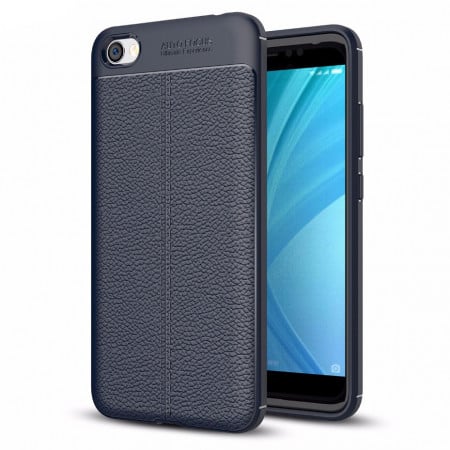 Гъвкав гръб Litchi дизайн - Xiaomi Redmi 5A син