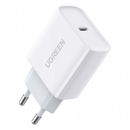 Зарядно за стена UGREEN 20W 3A USB Type C PD3.0 QC4.0+ (60450) бяло