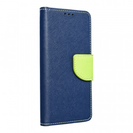 Калъф тип книга Fancy - iPhone 15 Pro тъмносин / лимоненожълт