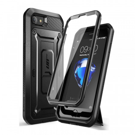 Калъф 360° със стойка и клипс SUPCASE Unicorn Beetle Pro - iPhone 7 / 8 / SE (2nd gen) / SE (3rd gen) черен