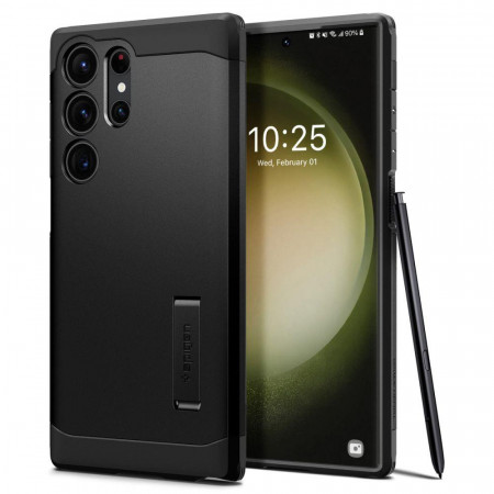 Оригинален гръб със стойка SPIGEN Tough Armor - Samsung Galaxy S23 Ultra черен