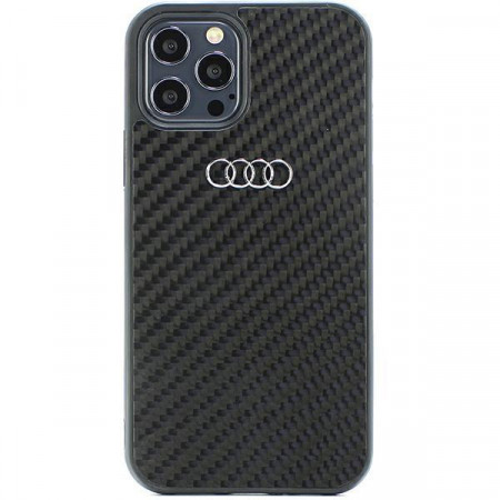 Оригинален гръб AUDI Carbon Fiber AU-TPUPCIP12P-R8 / D2-BK - iPhone 12 / 12 Pro черен