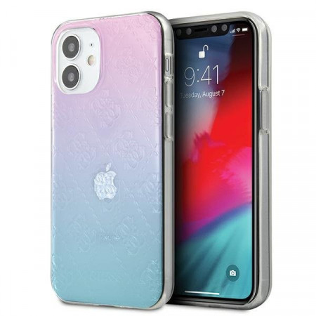 Оригинален гръб GUESS 3D Pattern GUHCP12S3D4GGBP - iPhone 12 mini розов / син