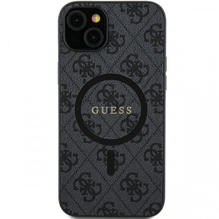 Оригинален гръб GUESS 4G Leather Metal Logo MagSafe - Samsung Galaxy S24 черен