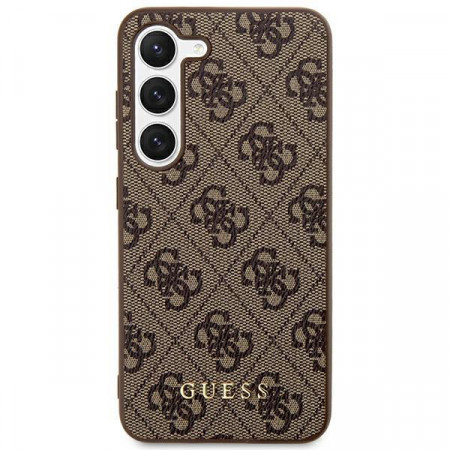Оригинален гръб GUESS 4G Metal Gold Logo - Samsung Galaxy S24+ кафяв
