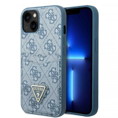 Оригинален гръб GUESS 4G Triangle Logo Cardslot GUHCP13SP4TPB - iPhone 13 mini син