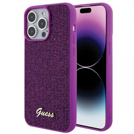 Оригинален гръб GUESS Disco Metal Script - iPhone 15 Pro Max розов
