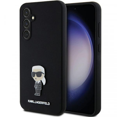Оригинален гръб KARL LAGERFELD Silicone Ikonik Metal Pin - Samsung Galaxy S23 FE черен