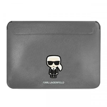 Оригинален калъф за лаптоп KARL LAGERFELD Saffiano Ikonik Karl KLCS14PISFG 13" / 14" сребрист