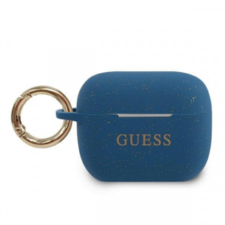 Оригинален калъф за слушалки GUESS Silicone Glitter GUACAPSILGLBL - AirPods Pro син