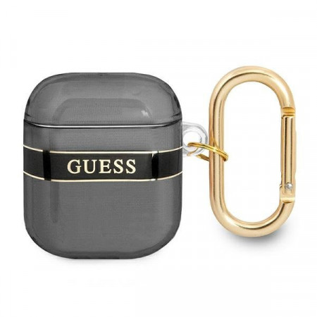 Оригинален калъф за слушалки GUESS Strap GUA2HHTSK - AirPods 1 / 2 черен