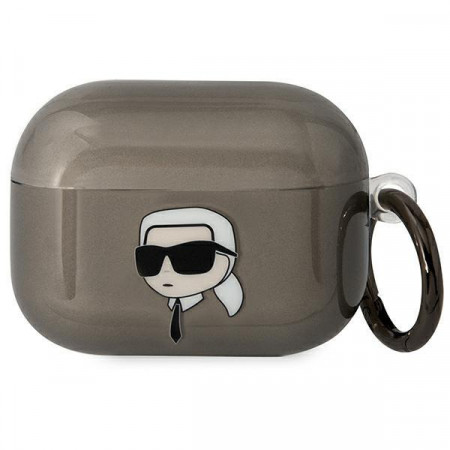 Оригинален калъф за слушалки Karl LAGERFELD Karl's Head KLAPHNIKTCK - AirPods Pro черен
