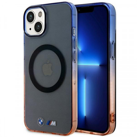 Оригинален твърд гръб BMW Gradient Bumper MagSafe BMHMP14SHTGE - iPhone 14 сив - Img 1