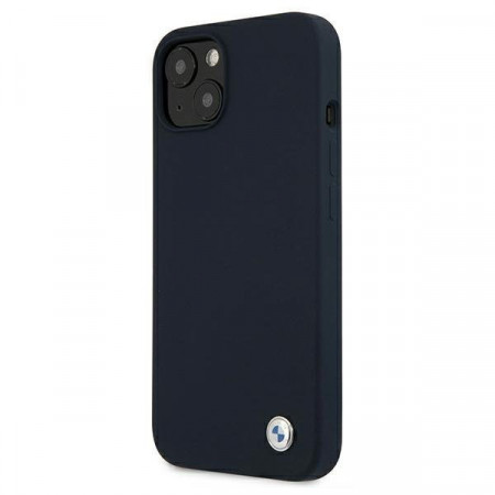 Оригинален твърд гръб BMW Silicone Signature BMHCP13SSILNA - iPhone 13 mini тъмносин