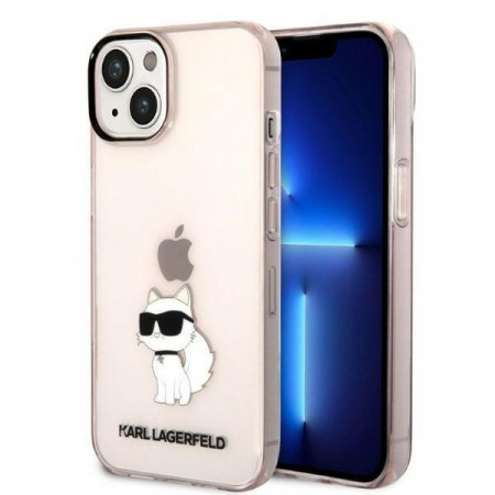 Оригинален твърд гръб KARL LAGERFELD Ikonik Choupette KLHCP14MHNCHTCP - iPhone 14 Plus розов