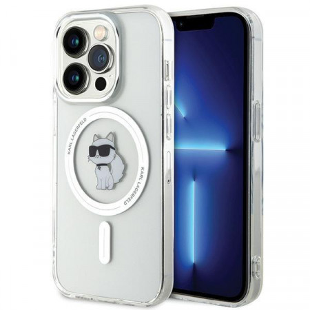 Оригинален твърд гръб KARL LAGERFELD IML Choupette MagSafe - iPhone 15 Pro прозрачен