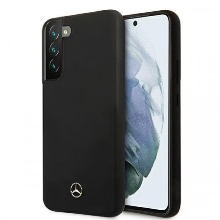 Оригинален твърд гръб MERCEDES Silicone MEHCS22MSILBK - Samsung Galaxy S22+ черен
