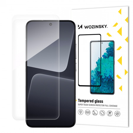 Плосък закален стъклен протектор 9H WOZINSKY - Xiaomi 14 с черна рамка
