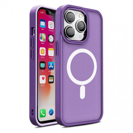 Подсилен гръб Color Matte MagSafe - iPhone 14 Plus лилав