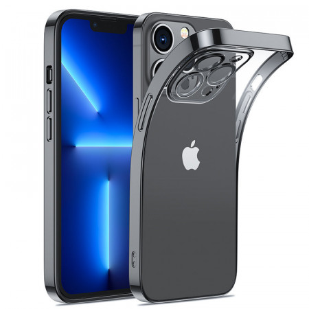 Прозрачен гръб с металическа рамка JOYROOM 14Q - iPhone 14 Plus (JR-14Q3) черен